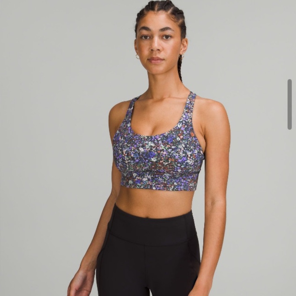 Lululemon Energy Longline Bra – Flower Burst Size 8 (Medium Support, B–D Cup)